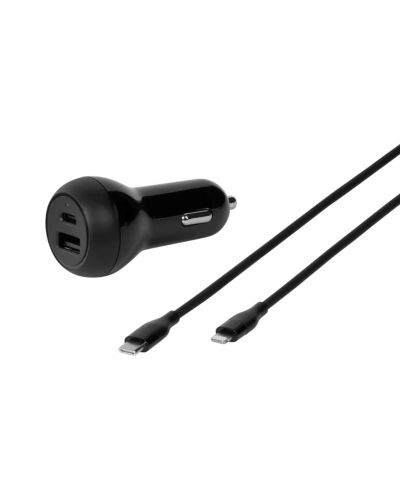 Зарядно за кола Vivanco - 62301, USB-A/C, 32W, черно - 1