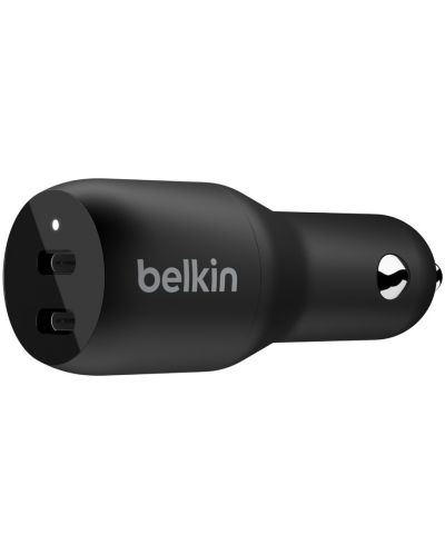 Зарядно за кола Belkin - CCB002btBK, Dual Car Charger, USB-C, 36W, черно - 1