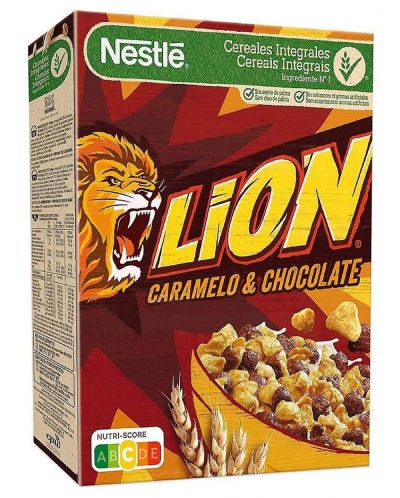 Зърнена закуска Nestle - Lion, с карамел и шоколад, 600 g - 1