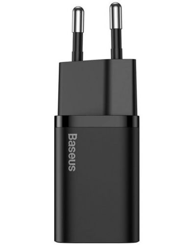 Зарядно устройство Baseus - CCSUP-B01, Super Si QC, USB-C, 20W, черно - 3