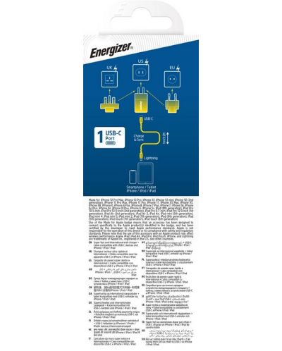 Зарядно устройство Energizer - Multi, USB-C, EU/UK/US, 20W, бяло - 3
