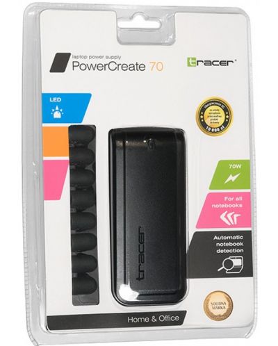 Зарядно устройство Tracer - PowerCreate 70, за лаптопи, черно - 3