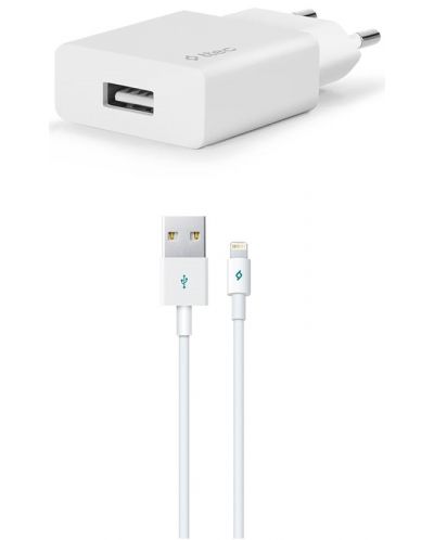 Зарядно устройство ttec - SmartCharger, USB-A, кабел Lightning, бяло - 1