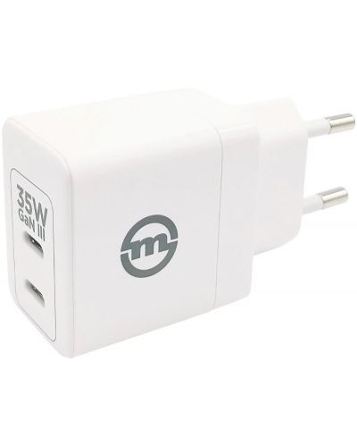 Зарядно устройство Mobile Origin - GaN III Super Charger, 2x USB-C, 35W, бяло - 1