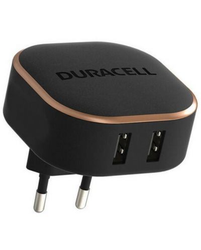 Зарядно устройство Duracell - DRACUSB16-EU, USB-A, 24W, черно - 1