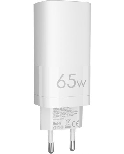 Зарядно устройство Next One - 3-Port GaN, USB-A/C, 65W, бяло - 1