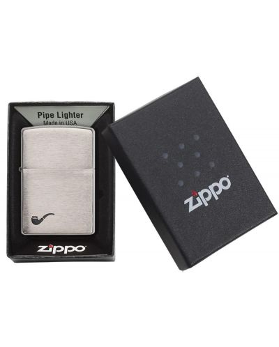 Запалка Zippo - Brushed Chrome, за палене на лули - 5