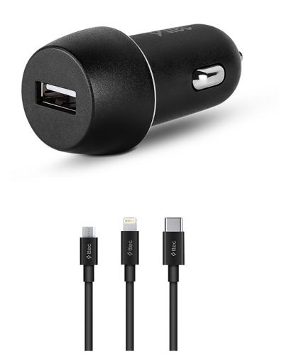 Зарядно за кола ttec - SmartCharger Trio, USB-A, 10.5W, черно - 1