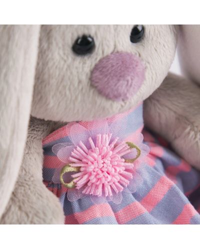 Плюшена играчка Budi Basa - Зайка Ми, бебе, с раирана рокля, 15 cm - 4