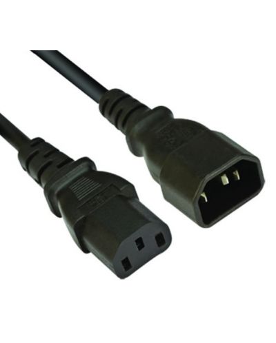 Захранващ кабел VCom - CE001, UPS M/F, 1.5m, черен - 1