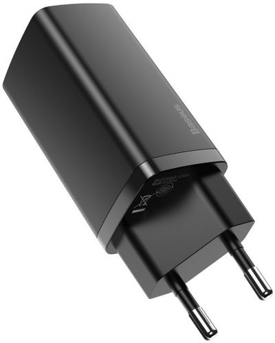 Зарядно устройство Baseus - GaN2 Lite QC, USB-A/C, 65W, черно - 3