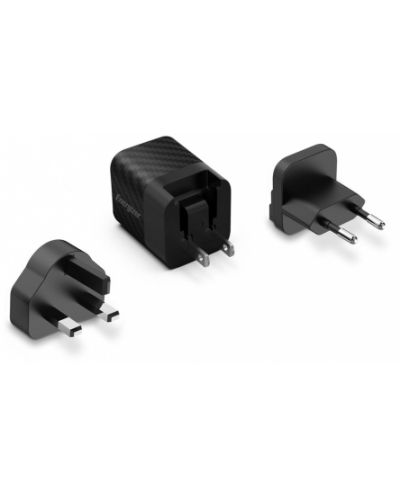 Зарядно устройство Energizer - A20MU, USB-C, EU/UK/US, 20W, черно - 2