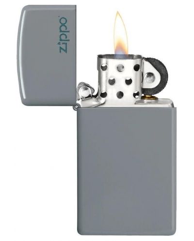 Запалка Zippo - Slim, сива, матирана - 3