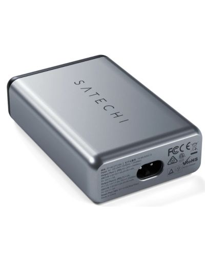 Зарядно устройство Satechi - Dual Travel Charger, USB-A/C, 75W, сиво - 4