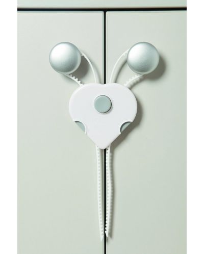 Заключващ механизъм за дръжки на шкафове Dreambaby - 2 броя, бял - 2