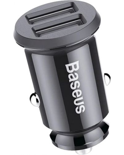 Зарядно за кола Baseus - Grain Car Charger, USB-A, 15W, черно - 1