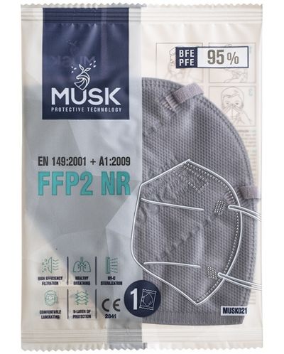 Защитни петслойни антибактериални маски, FFP2 NR, различни цветове, 10 броя, Musk - 4