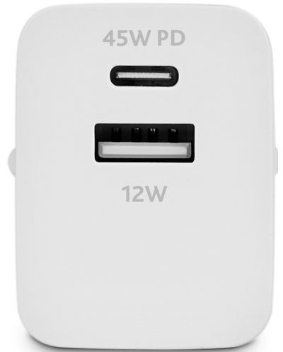 Зарядно устройство ttec - SmartCharger Duo PD, USB-A/C, 45W, бяло - 2