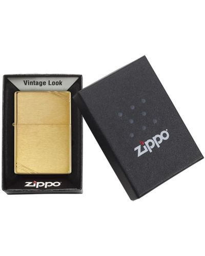 Запалка Zippo Vintage - Brushed Brass, Gold - 3