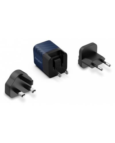 Зарядно устройство Energizer - A20MUBL, USB-C, EU/UK/US, 20W, синьо - 2