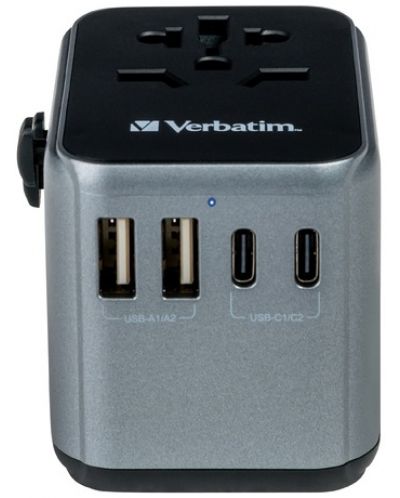 Зарядно устройство Verbatim - UTA-03 Universal Travel Adapter, сиво - 4