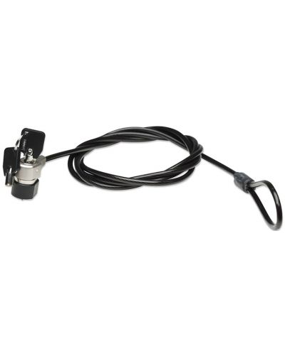 Заключващ кабел Manhattan - 2075130002, с ключ, 1.8 m, черен - 1