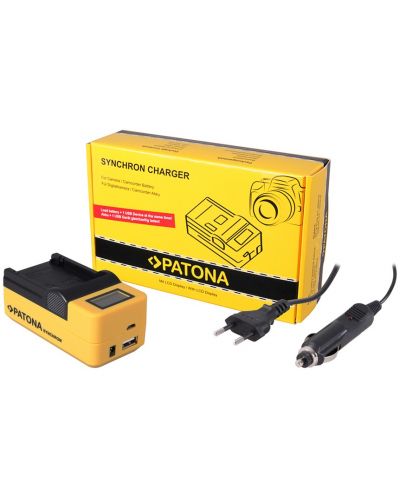 Зарядно устройство Patona - за батерия Nikon EN-EL15, LCD, жълто - 2