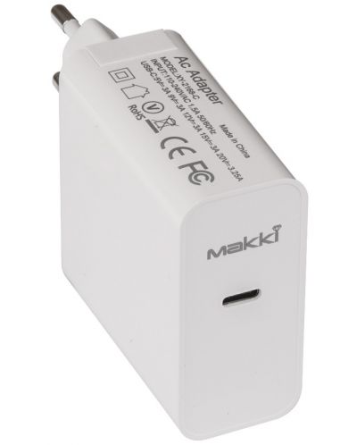 Зарядно устройство Makki - GN65W FC, USB-C, 65W, бяло - 1
