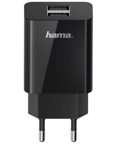 Зарядно устройство Hama - 200014, USB-A, 10.5W, черно - 1