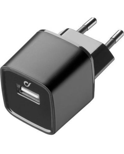 Зарядно устройство Cellularline - Unique Design, USB-A, 10W, черно - 1