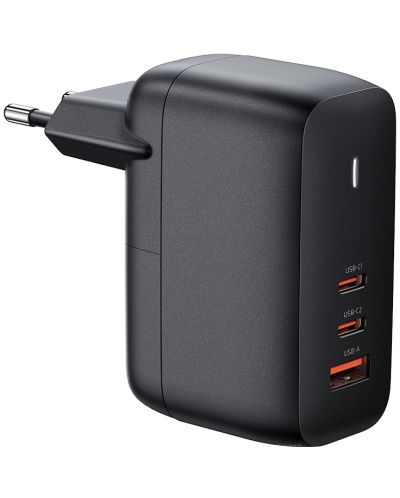Зарядно устройство Xmart - Dual GaN, USB-A/C, 65W, черно - 5