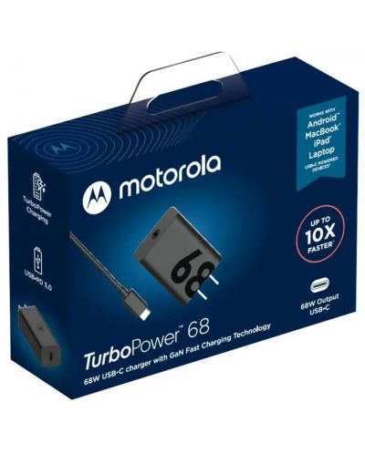 Зарядно устройство Motorola - TurboPower, USB-C, 68W, черно - 5
