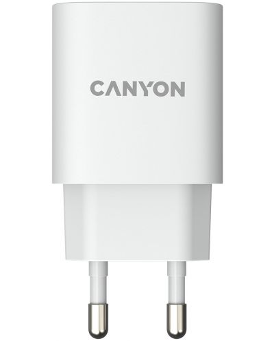 Зарядно устройство Canyon - H-20-04, USB-A/C, 20W, бяло - 2