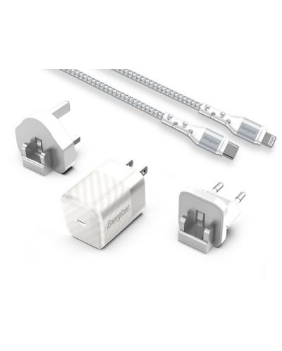 Зарядно устройство Energizer - Multi, USB-C, EU/UK/US, 20W, бяло - 1