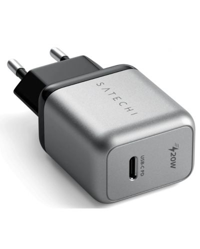 Зарядно устройство Satechi - Wall Charger, USB-C, 20W, сиво - 1