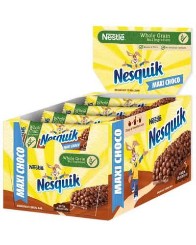 Зърнени десерти Nestle - Nesquik, Maxi choco, 16 броя х 25 g - 1