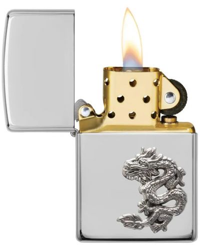 Запалка Zippo - Chinese Dragon Sterling Silver Emblem - 2