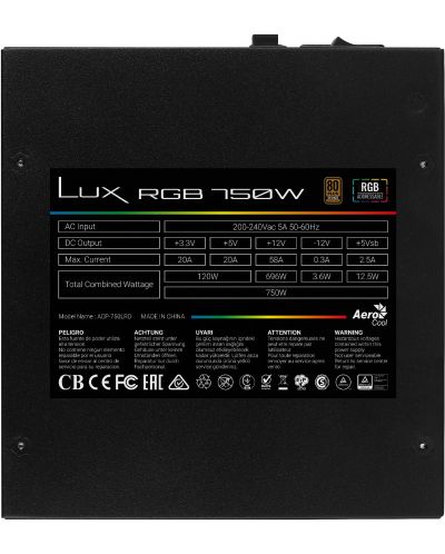 Захранване AeroCool - LUX Bronze RGB, 750W - 2