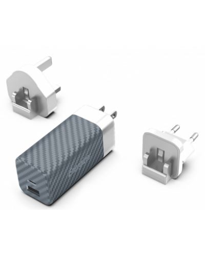 Зарядно устройство Energizer - A65MU, USB-A/C, EU/UK/US, 65W, сиво - 1