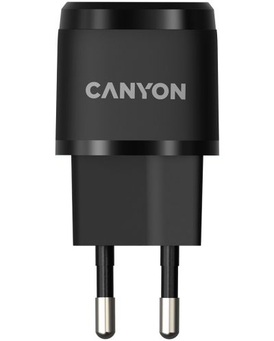 Зарядно устройство Canyon - H-20-05, USB-C, 20W, черно - 2