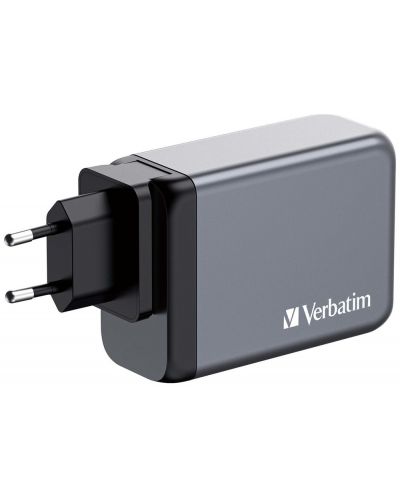 Зарядно устройство Verbatim - GNC-240 GaN 4 Port, USB-A/C, 240W, сиво - 3