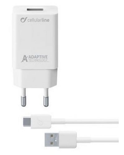 Зарядно устройство Cellularline - 4679, USB-A, 15W, бяло - 2