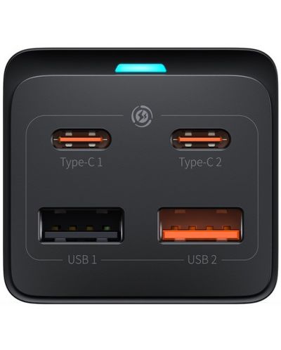Зарядно устройство Baseus - GaN3 Pro Powerstrip, USB-A/C, 65W, черно - 4