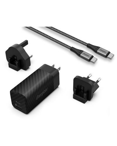 Зарядно устройство Energizer - Multi, USB-A/C, EU/UK/US, 90W, черно - 2