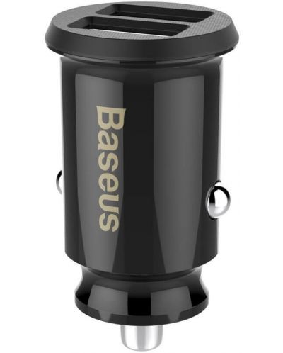 Зарядно за кола Baseus - Grain Car Charger, USB-A, 15W, черно - 2