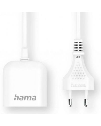 Зарядно устройство Hama - 223203, USB-A, 220V, 1.9m, бяло - 2