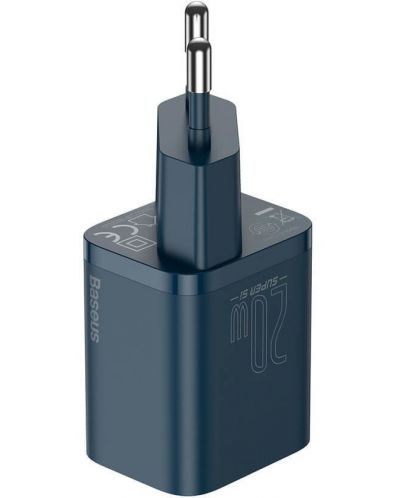 Зарядно устройство Baseus - CCSUP-B03 Super Si, USB-C, 20W, синьо - 3