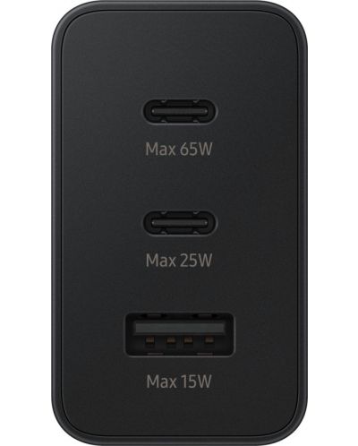 Зарядно устройство Samsung - Trio, USB-A/C, 65W, черно - 2