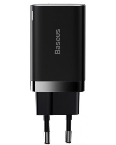 Зарядно устройство Baseus - Super Pro, USB-A/C, 30W, черно - 1