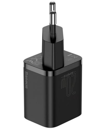 Зарядно устройство Baseus - CCSUP-B01, Super Si QC, USB-C, 20W, черно - 2